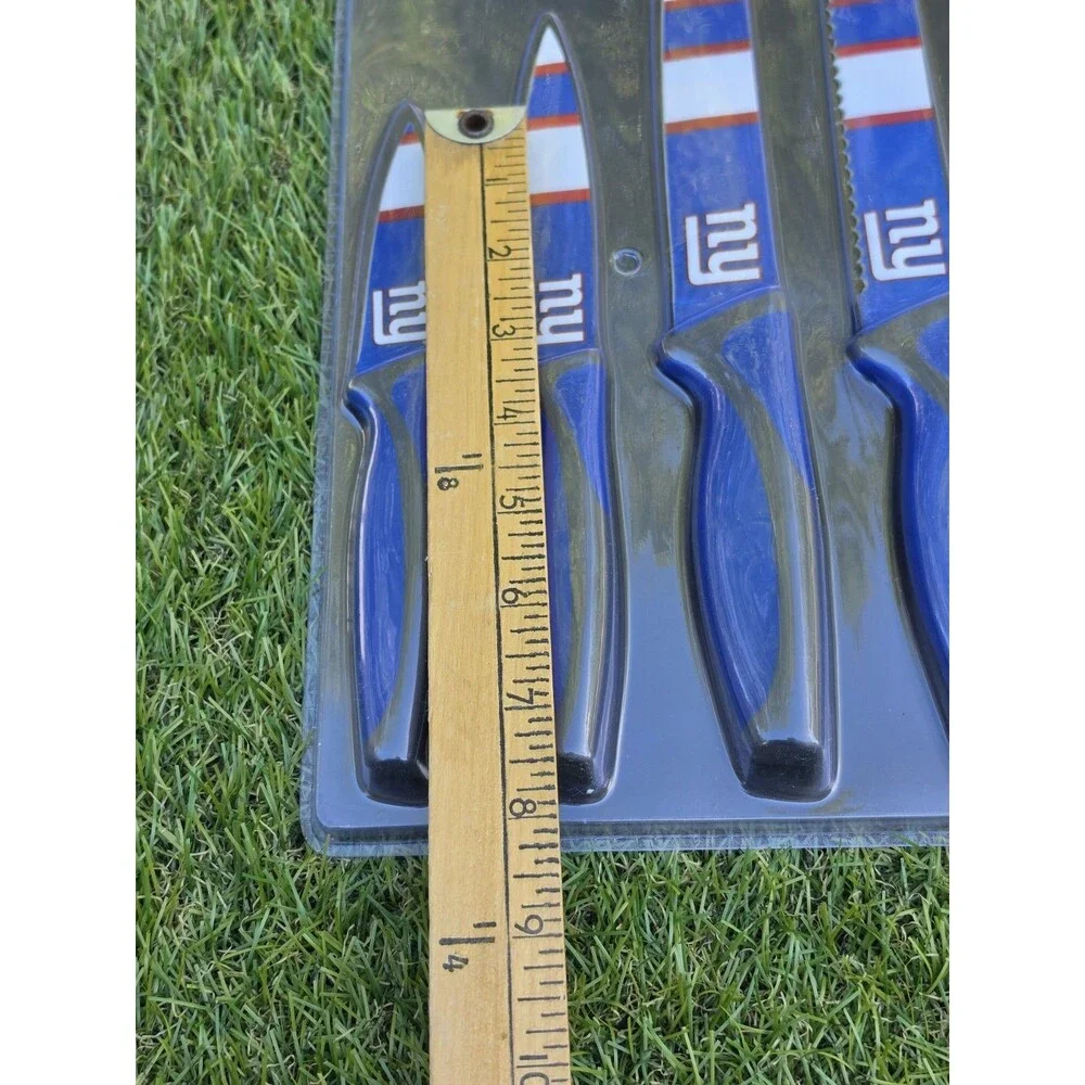 NFL NY Giants 5pc Stainless Steel Non-Stick Knife Set New Tailgating Mancave